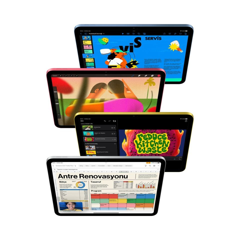 iPad 10. Nesil 10.9 inç Wi-Fi + Cellular 256GB Mavi (MQ6U3TU/A)