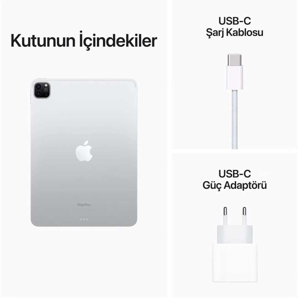 iPad Pro (4.Nesil) 11 inç Wi-Fi 128GB Gümüş (MNXE3TU/A)