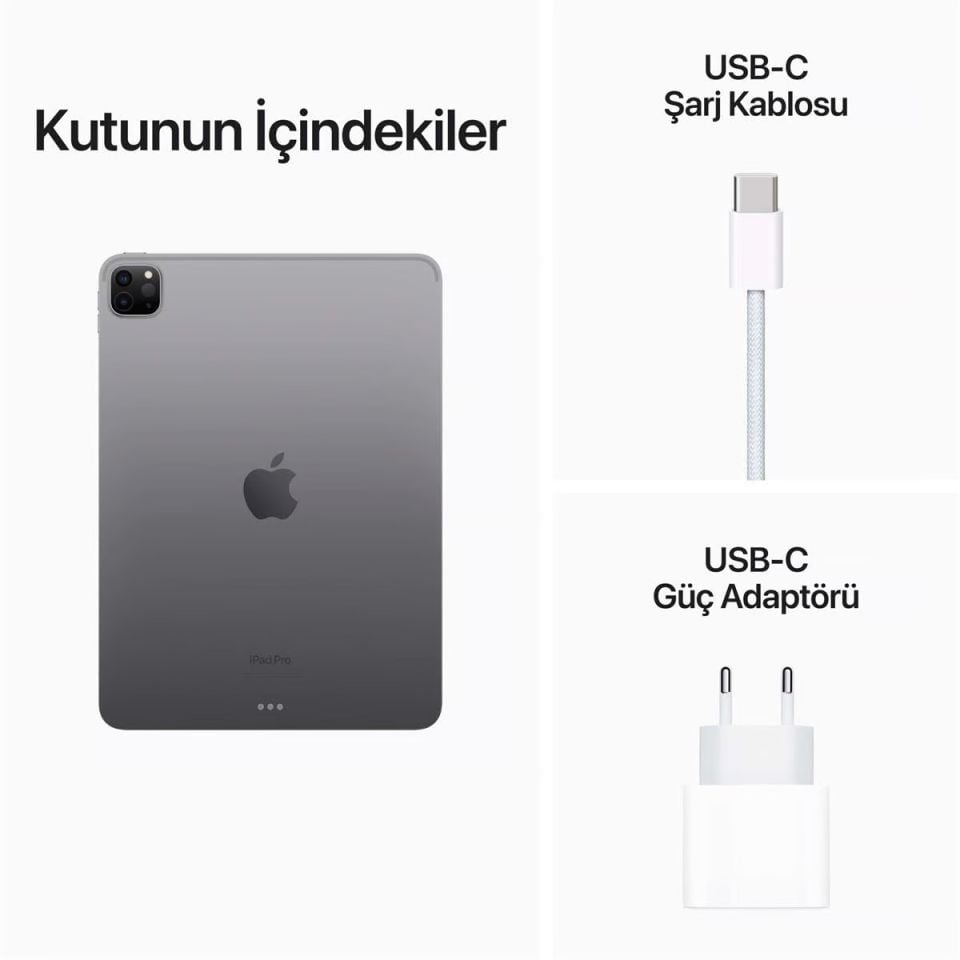 iPad Pro (6.Nesil) 12.9 inç Wi-Fi + Cellular 128GB Uzay Grisi (MP1X3TU/A)