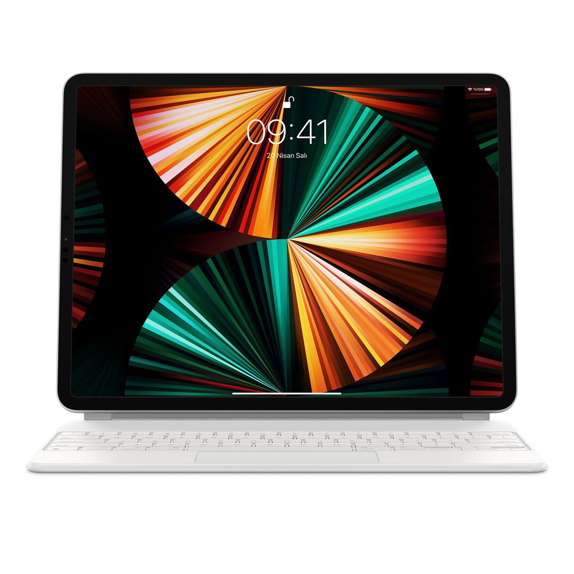 13 inç iPad Air (M2) için Magic Keyboard - Türkçe Q Klavye - Beyaz (MJQL3TQ/A)