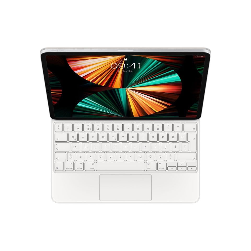 13 inç iPad Air (M2) için Magic Keyboard - Türkçe Q Klavye - Beyaz (MJQL3TQ/A)