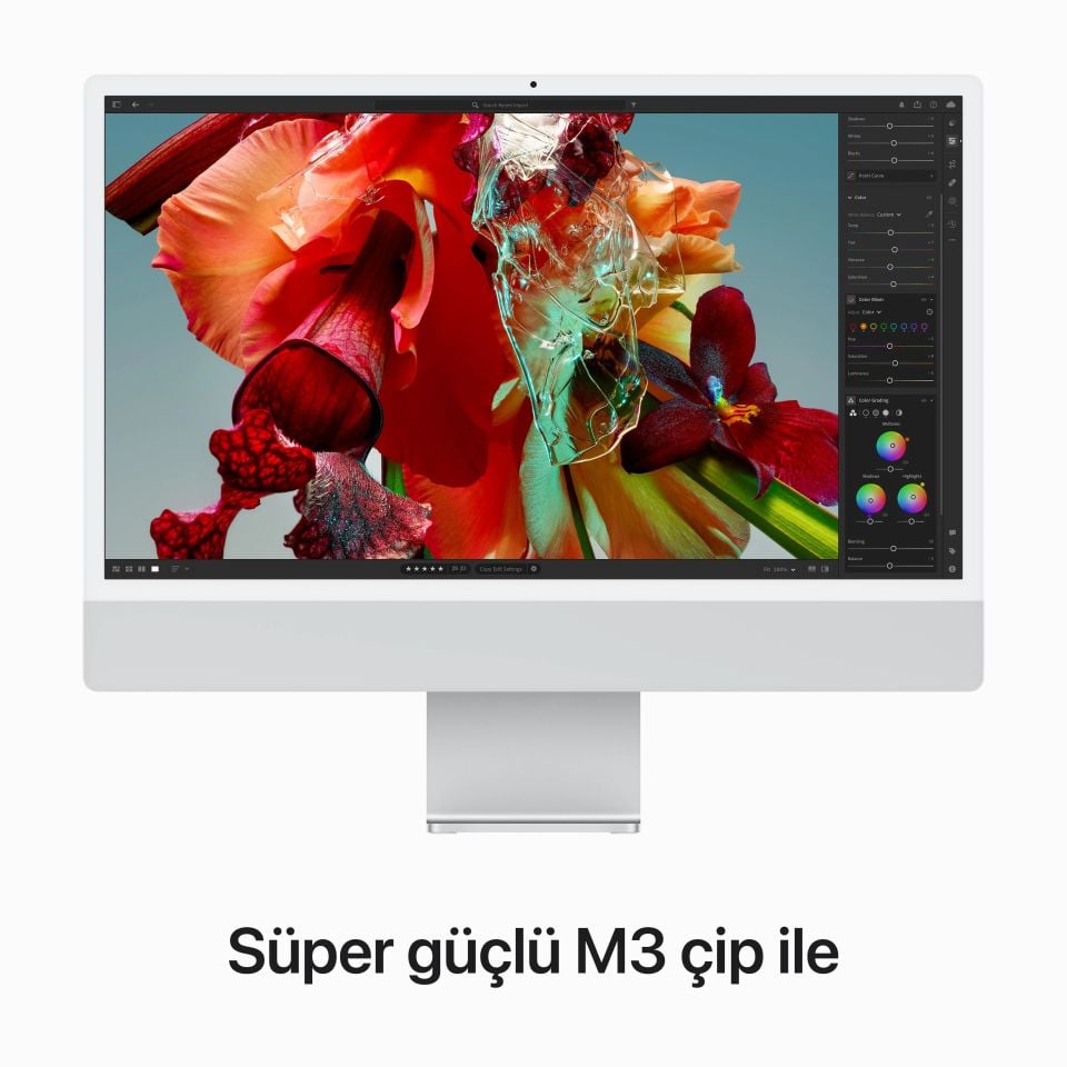 iMac 24 inç 4.5K M3 8C CPU 10C GPU 8GB RAM 512GB SSD Gümüş (MQRK3TU/A)