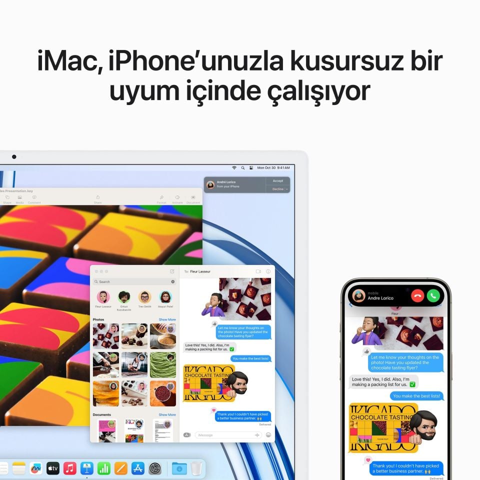iMac 24 inç 4.5K M3 8C CPU 10C GPU 8GB RAM 512GB SSD Gümüş (MQRK3TU/A)
