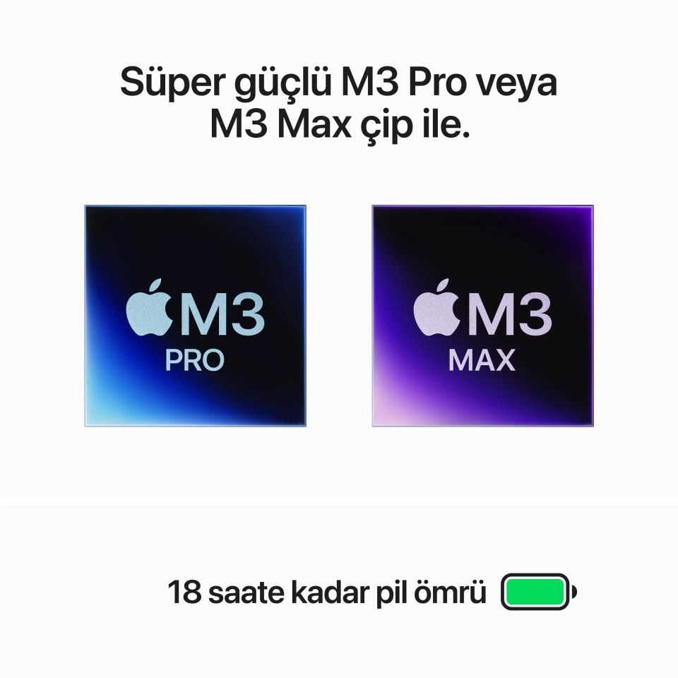 MacBook Pro 14 inç M3 Pro 11C CPU 14C GPU 18 GB RAM 512 GB SSD Uzay Siyahı (MRX33TU/A)