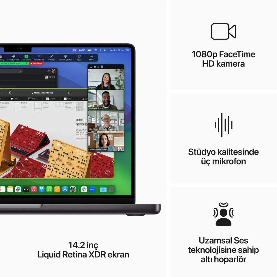 MacBook Pro 14 inç M3 Pro 11C CPU 14C GPU 18 GB RAM 512 GB SSD Uzay Siyahı (MRX33TU/A)