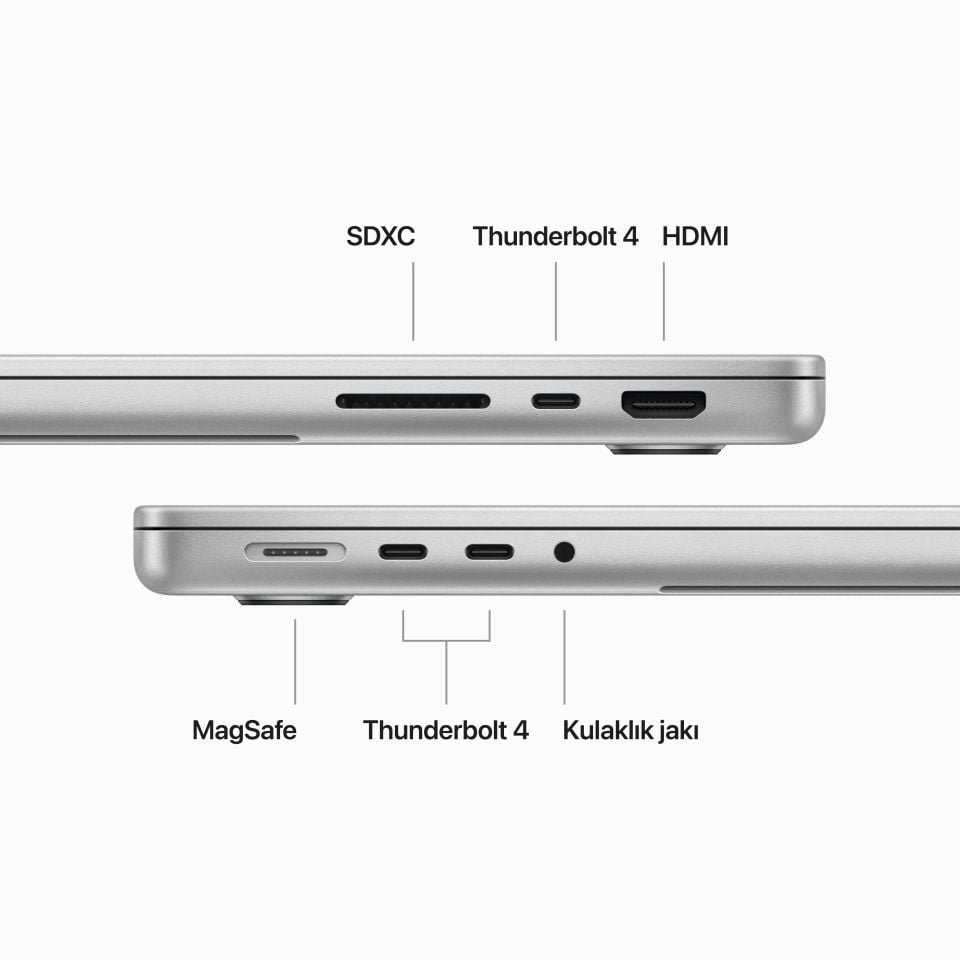 MacBook Pro 14 inç M3 Max 14C CPU 30C GPU 36 GB RAM 1 TB SSD Gümüş (MRX83TU/A)