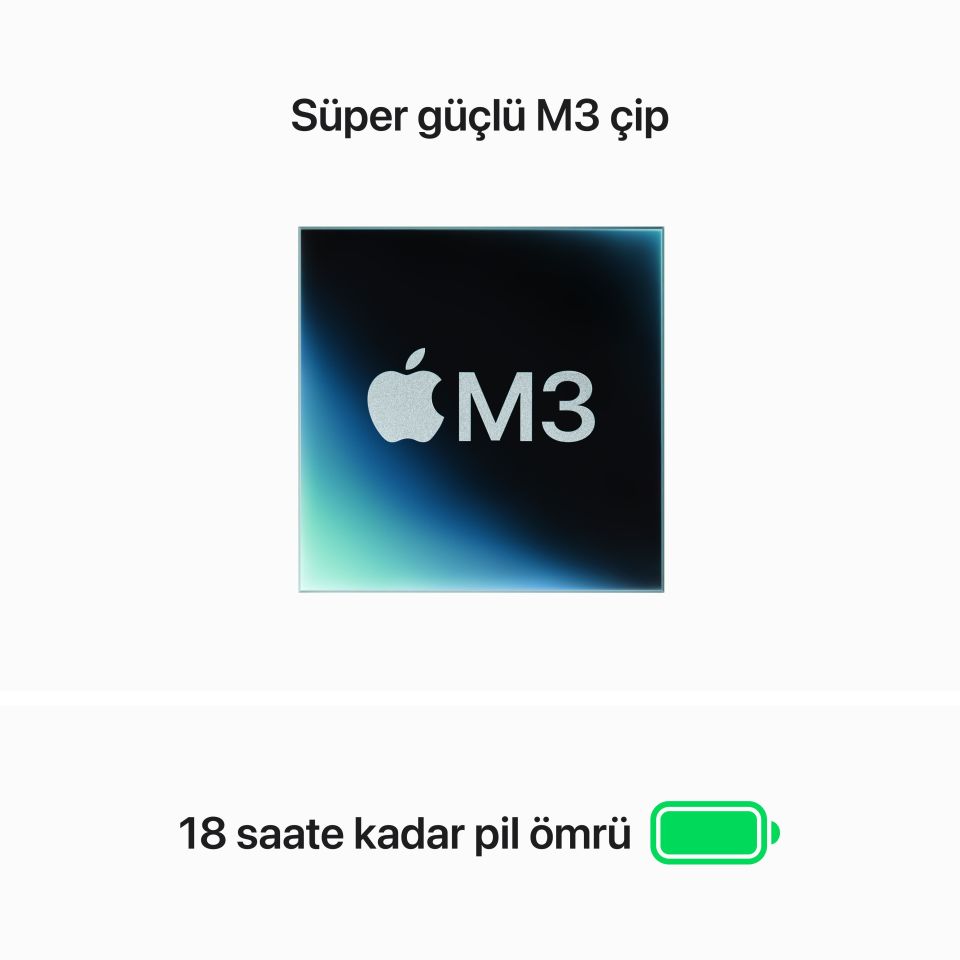 MacBook Air 15.3 inç M3 8C CPU 10GPU 16 GB RAM 512 GB SSD Gece Yarısı