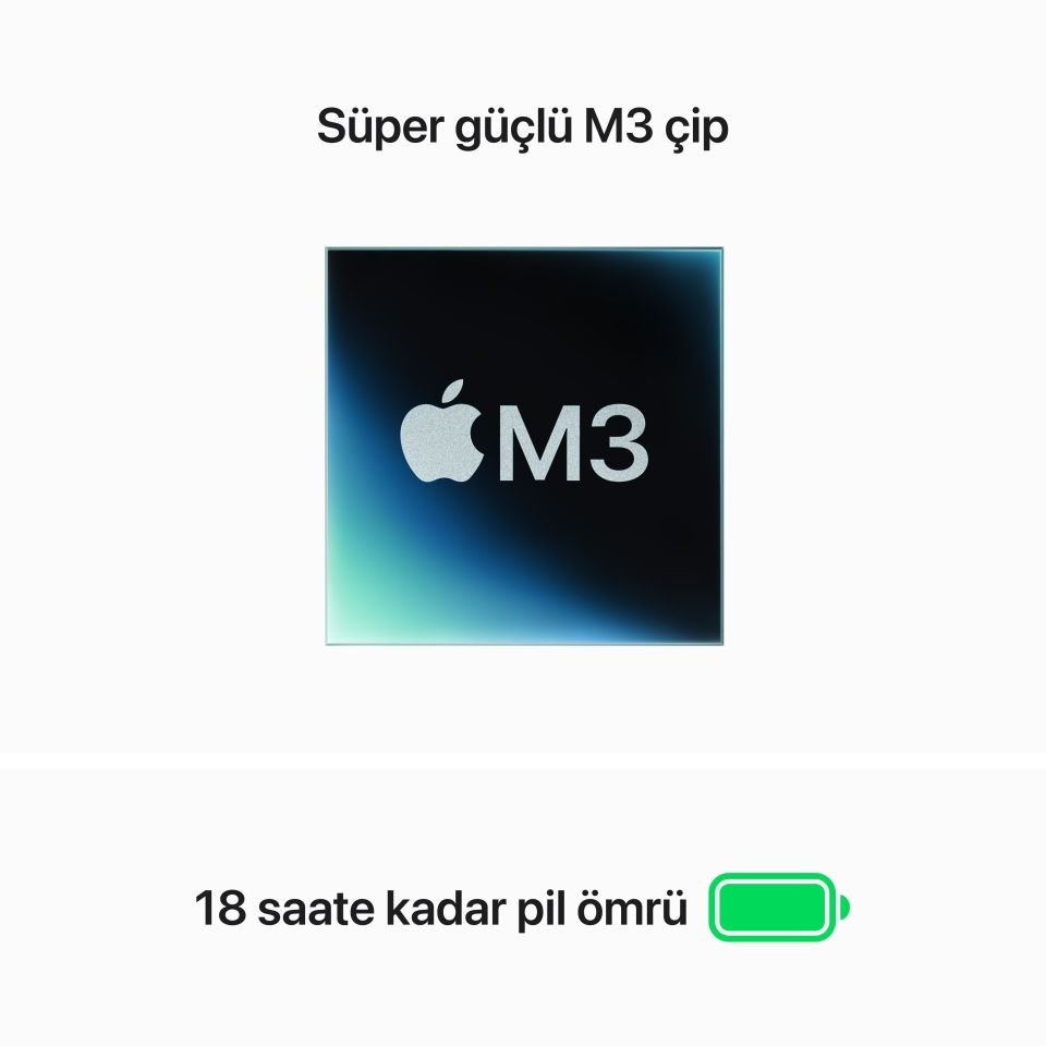 MacBook Air 13.6 inç M3 8C CPU 10GPU 16 GB RAM 512 GB SSD Gece Yarısı
