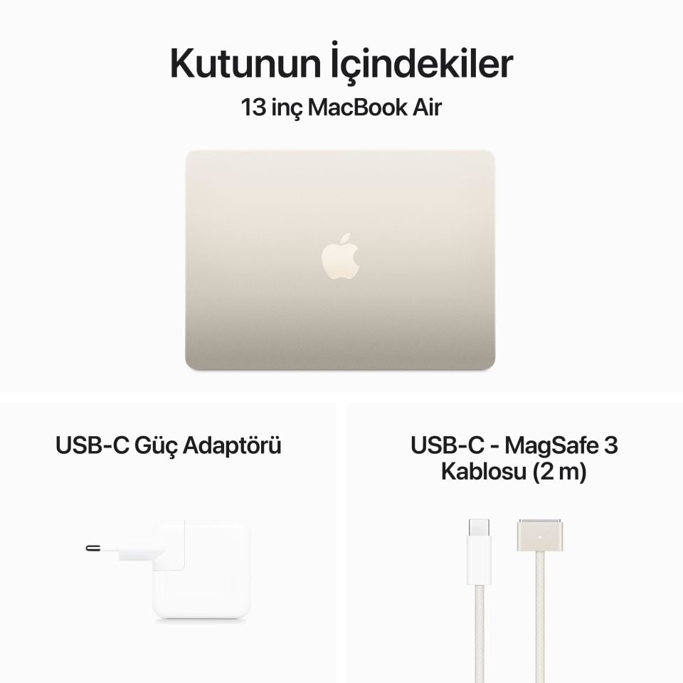 MacBook Air 13.6 inch M3 8C CPU 10GPU 16 GB RAM 512 GB SSD Starlight