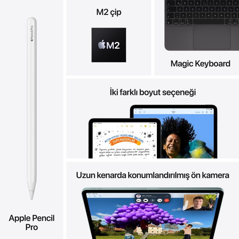 iPad Air 11 inç M2 Wi-Fi 128 GB Uzay Grisi