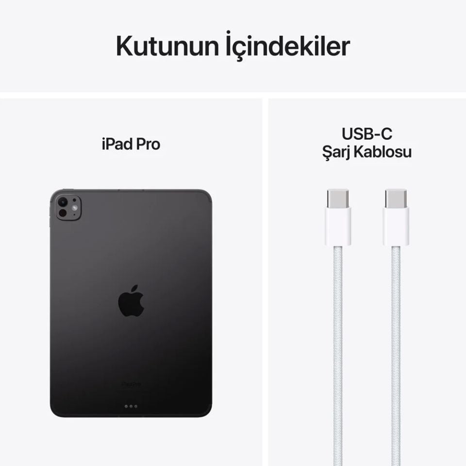 iPad Pro 13 inç M4 Wi-Fi + Cellular 256 GB Standart Cam Uzay Siyahı