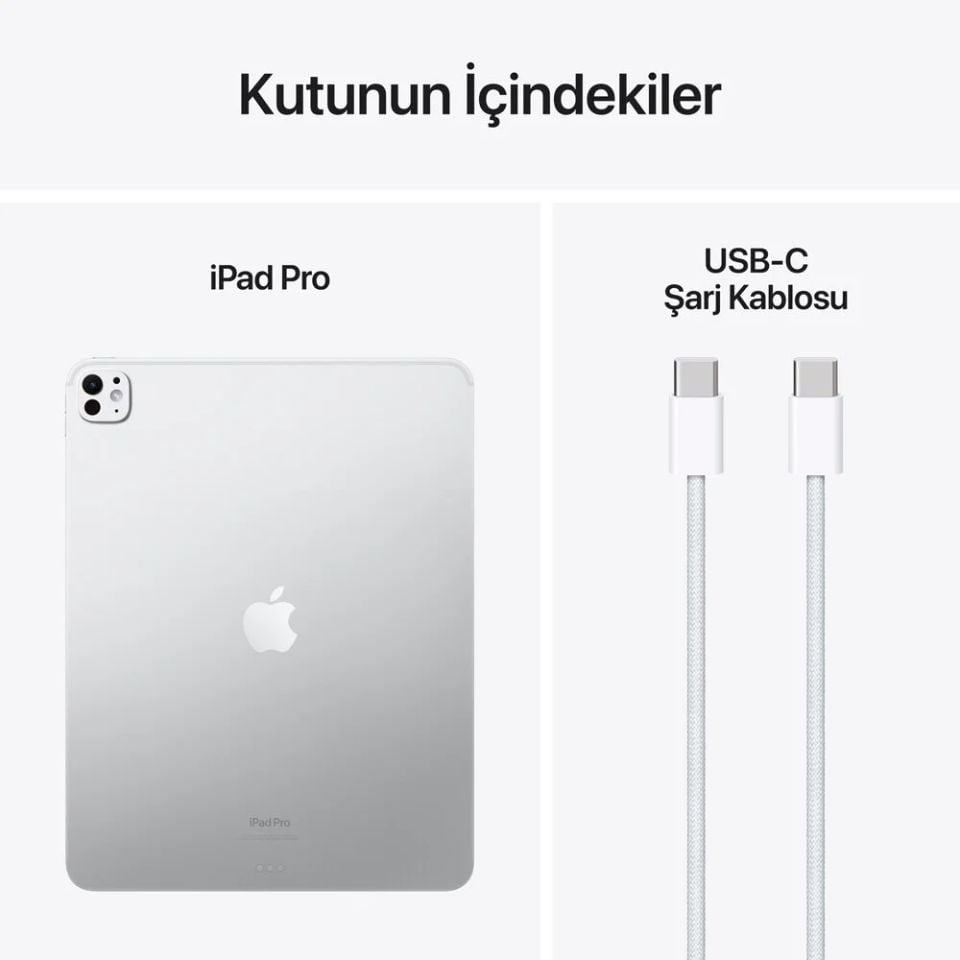 iPad Pro 13 inç M4 Wi-Fi 256 GB Standart Cam Gümüş