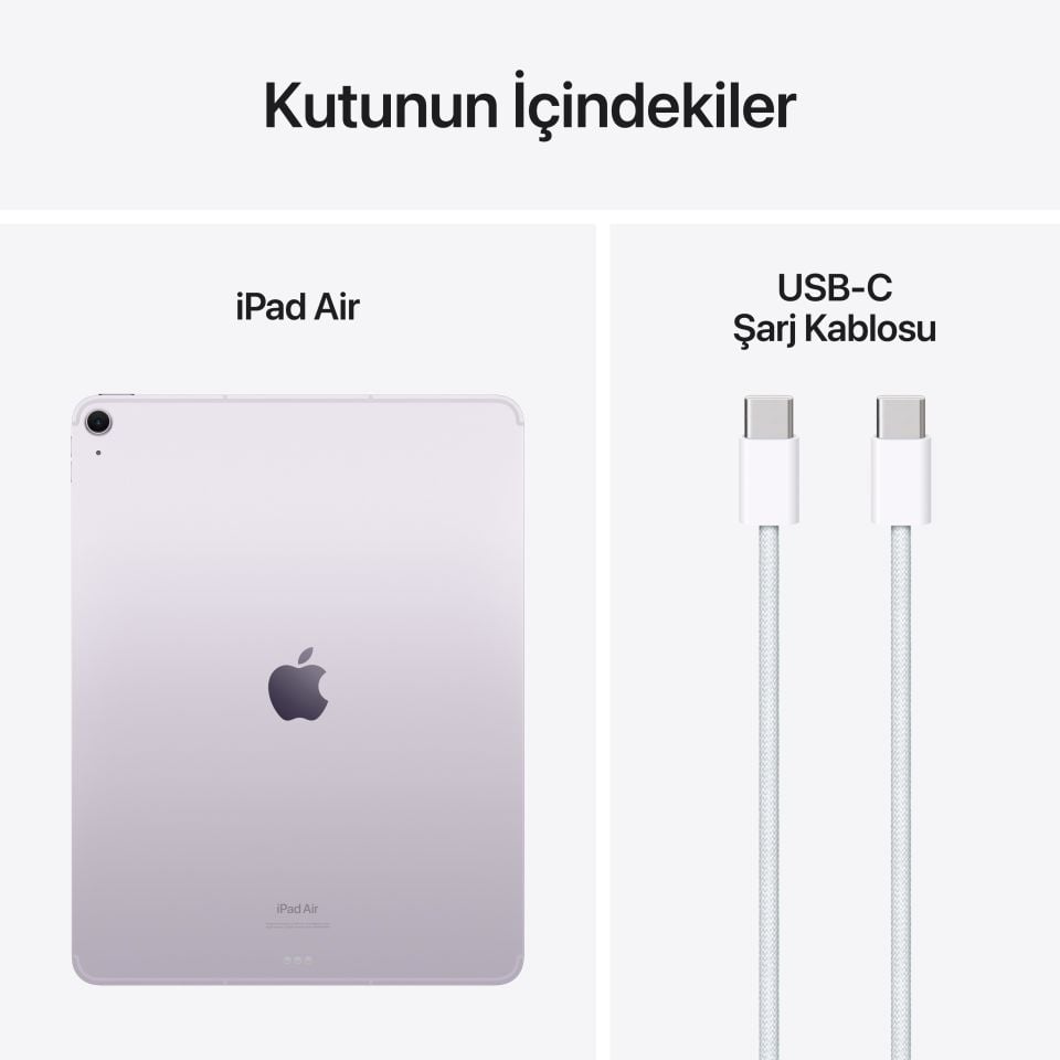 iPad Air 13 inç M2 Wi-Fi + Cellular 512 GB Mor