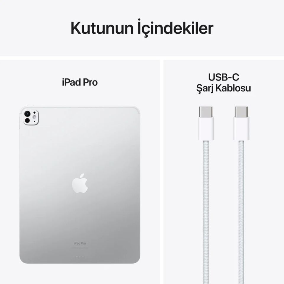iPad Pro 13 inç M4 Wi-Fi + Cellular 512 GB Standart Cam Gümüş