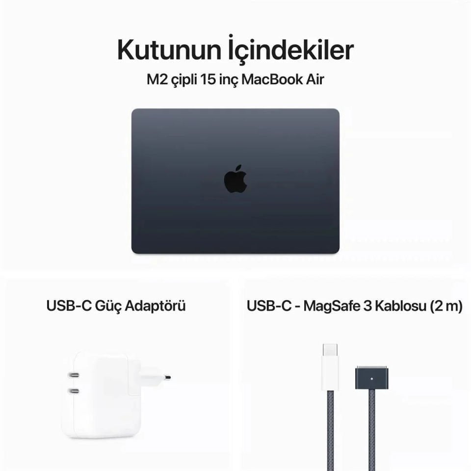 MacBook Air 15.3 inç M2 8C 10GPU 16 GB RAM 5256 GB SSD Gece Yarısı